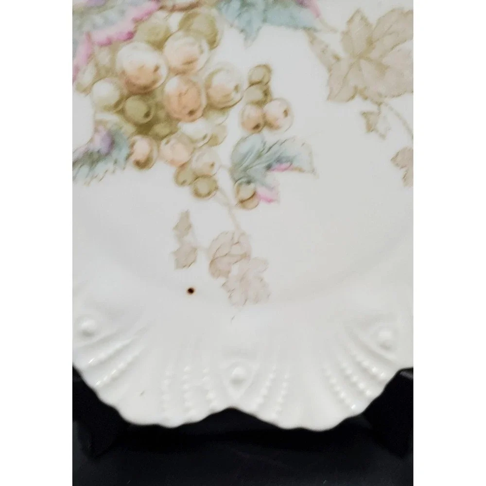 Antique CARLSBAD Austria BFHS‎ China Floral Leaf Shaped Decorative Plate 7.25